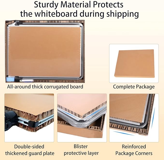 Stand White Board, Double Sided Magnetic Dry Erase Board Height Adjustable Whiteboard with Sturdy Aluminum Frame for Home Office Classroom, 36 x 24 Inch