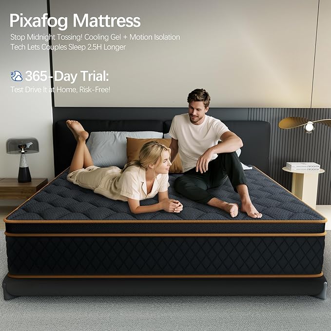 Full Mattress- 10 Inch Hybrid Firm Support with Pocketed Coils & Cooling Gel Memory Foam | Orthopedic Back Pain Relief | Breathable | Full Size Mattresses in a Box