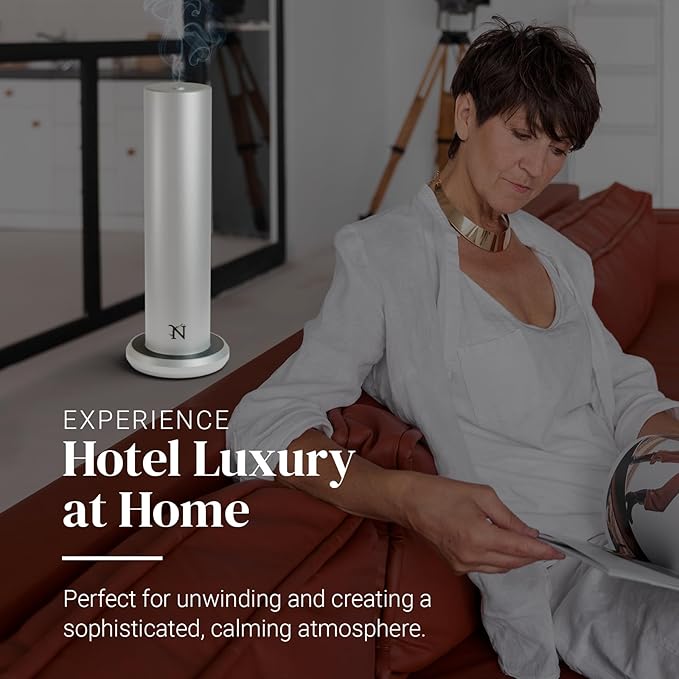 Dynamo Essential Oil Diffuser for Home with Fragrance Sample, App & Manual Control, Cold-Air Scent Diffusers for Home,Large Room, Hotel Scent Diffuser 1000sq. ft. Silver, Aroma Diffusers