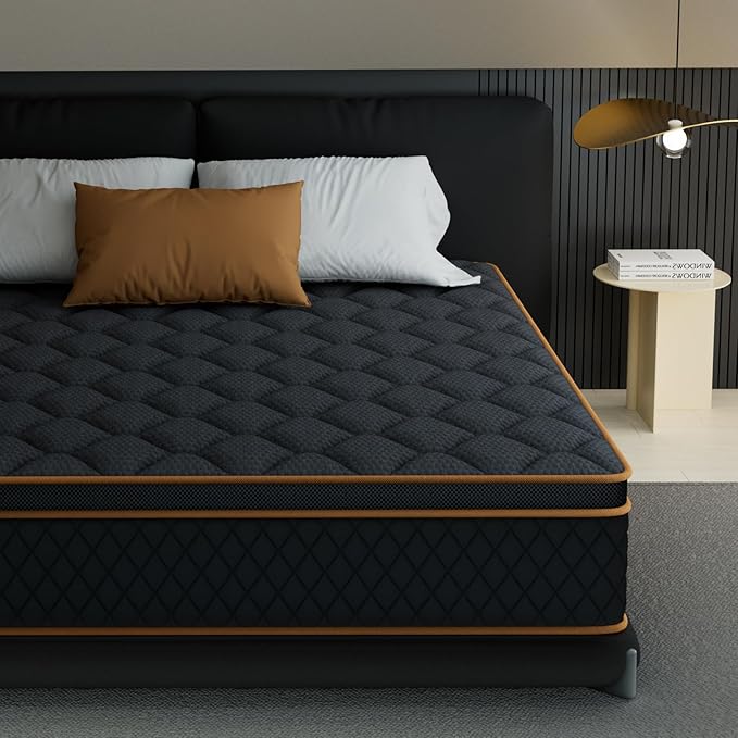 Full Mattress- 12 Inch Hybrid Firm Support with Pocketed Coils & Cooling Gel Memory Foam | Orthopedic Back Pain Relief | Breathable| Full Size Mattresses in a Box