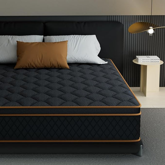 Queen Mattress- 12 Inch Hybrid Firm Support with Pocketed Coils & Cooling Gel Memory Foam | Orthopedic Back Pain Relief | Breathable | Queen Size Mattresses in a Box