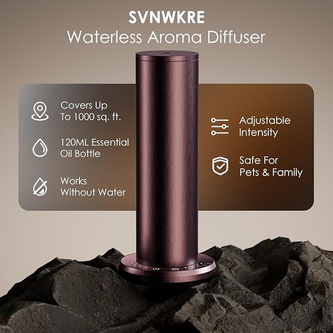 Waterless Essential Oil Diffuser,Aromatherapy Diffusers,Scent Diffusers for Home,Large Room, Hotel Scent Diffuser, 1000sq.ft, Aroma Diffusers (Dark Purple)