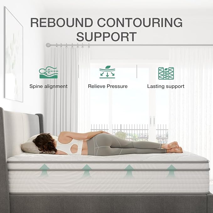 Novilla 10 inch King Mattress, Hybrid Mattress King Size with Comfortable Foam & Individually Pocket Spring, King Size Mattresses in a Box for Back Pain Relief & Support, Certipur-Us Certified