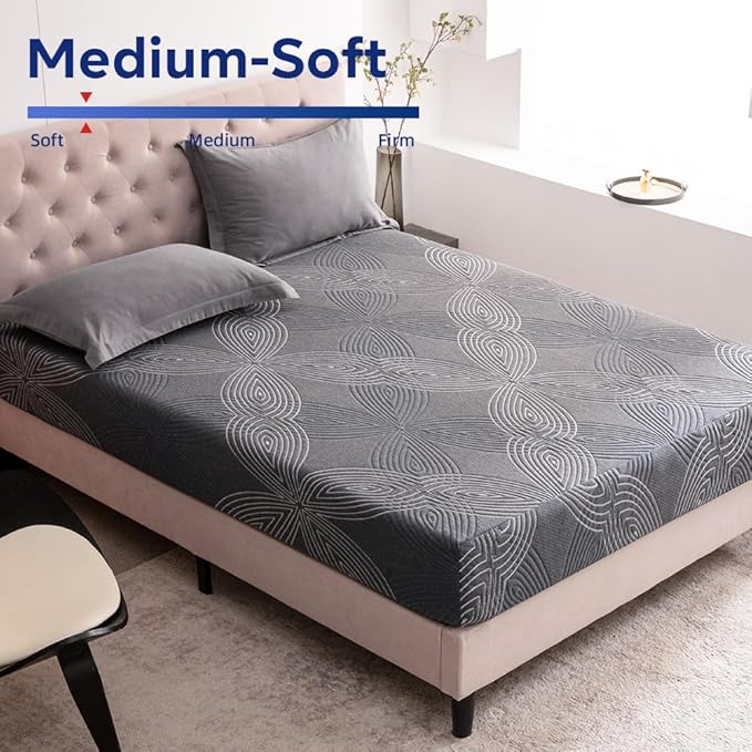 10 Inch Memory Foam Mattress in a Box,Gel Memory Foam for Cool Sleep&Pressure Relief,Made in USA,CertiPUR-US Certified,King Size Bed,80" X 76" X 10"