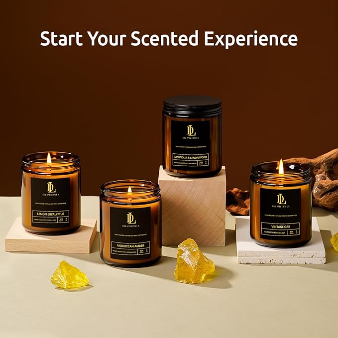 Moroccan Amber Scented Candles, Soy Candle for Home Scented, Candles Gift for Women Men, 7oz with 50 Hour Burn Time