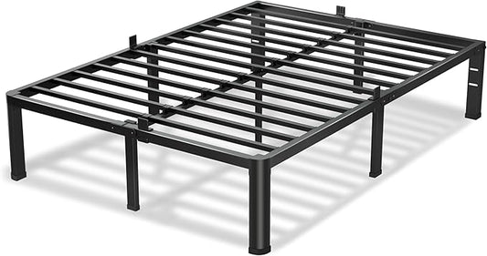 12 Inch Full Size Bed Frame, 3500Lbs Heavy Duty Metal Platform with Round Corner Legs Mattress Slide Stopper, Steel Slat Support No Box Spring Needed, Noise Free, Non-Slip, Easy Assembly