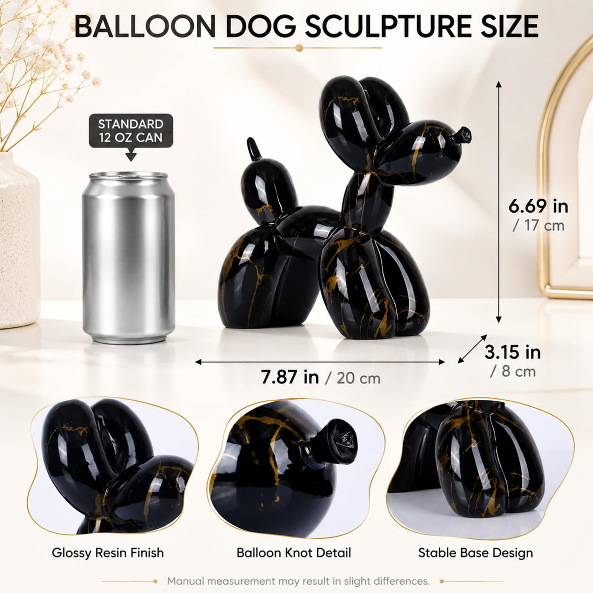 XIAOMAGG Creative Balloon Dog Sculpture Modern Home Decoration Trendy Animal Art Ornaments Collection Figurine Bedroom Living Room Office Desktop Resin Decors