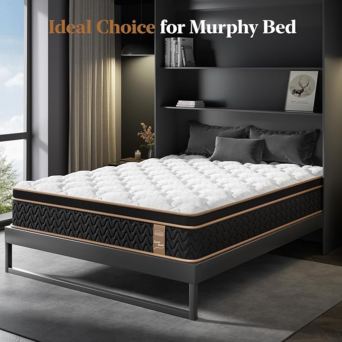 Twin Mattress 10 Inch, Cooling Hybrid Bed in a Box, Individual Pocket Springs, Motion Isolation, Targeted Hip/Shoulder/Lumbar Support, Fiberglass-Free, Ergonomic Zones, 365-Night Trial, CertiPUR-US