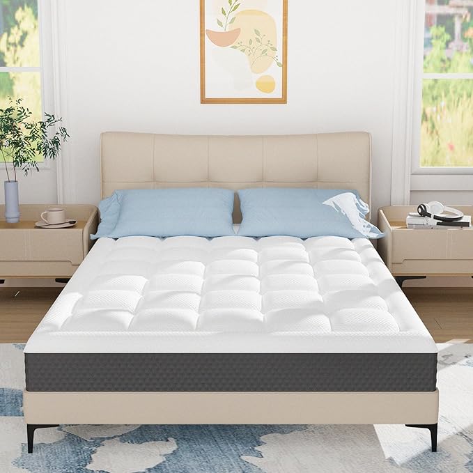 6 inch Full Size Memory Foam Mattress in a Box – Cooling Gel‑Infused Foam, Pressure‑Relief Comfort, Fiberglass-Free, CertiPUR‑US® Certified