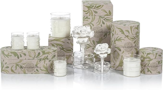 Zodax Grand Casablanca Glass Jar Scented Candle for Home Decor - Single-Wick Candle Ideal for Kitchen and Bathroom - Makes a Great Gift for Women and Men - Wild Tuberose - 12 Oz.
