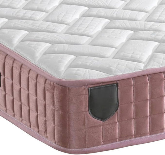 Sweet Home Stores Level Pink 9" Twin Hybrid Mattress – Medium Firm Feel, Pocket Coil Support, CertiPUR-US® Certified, Fiberglass-Free, Modern Pink Cover, Made in USA, Bed in a Box