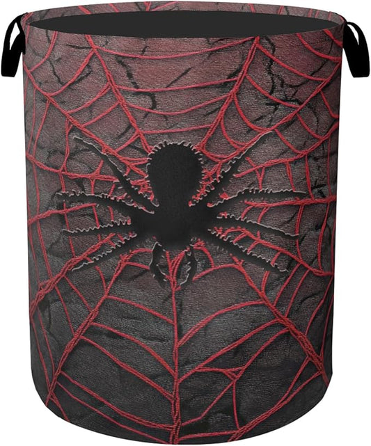 Spider Web Cool Foldable Laundry Hamper - Waterproof Fabric Storage Basket with Handles, Clothes Hampers for Laundry,Bedroom,Dorm