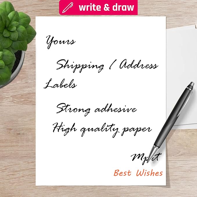 Printable White Sticker Labels, 50 Sheets 8.5" x 11" Full Sheet Label Stickers Paper for Laser & Inkjet Printer - Matte, 50 Labels