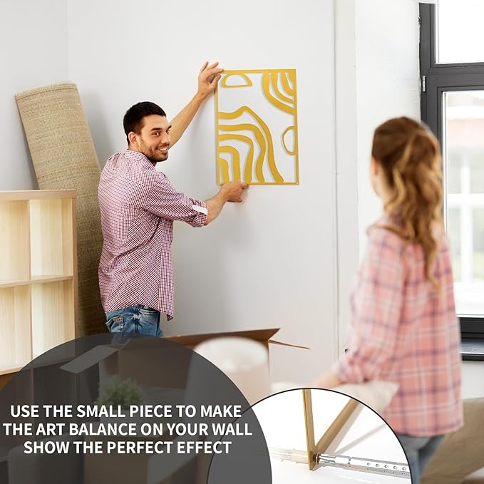 Art3d Metal Wall Art, Set of 4 Black Wall Decor for Living Room Bedroom Hallway Dining Room, Line Art Wall Décor, Life and Romance Story theme Minimalist Wall Art Style