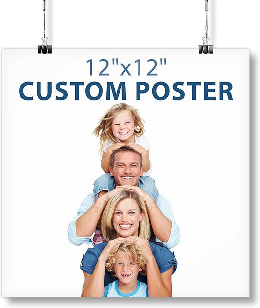 Smile Art Design Custom Poster Prints with Your Photo/Image Customizable Poster Print Personalized Wall Art Gift Make Your Own Poster - 12x12 inches
