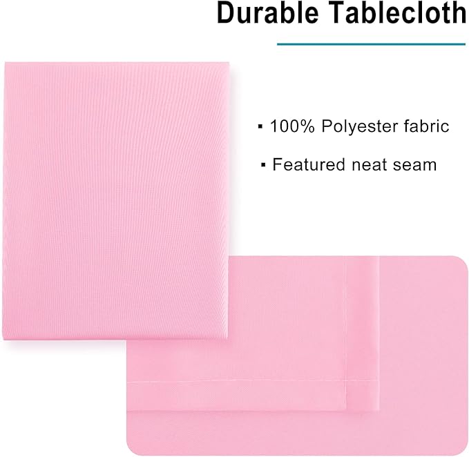 Hiasan Pink Tablecloth for Rectangle Tables - Waterproof and Spillproof Washable Fabric Table Cloth for Dining Room Kitchen Party, 60 x 84 Inch