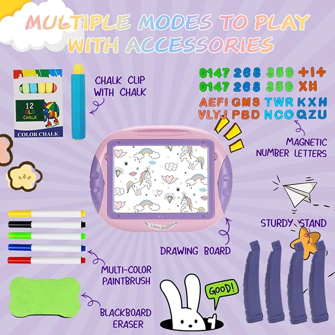 Gifts for 1-2 Year Old Girls,Toddlers Toys with Magnetic Letters and Numbers, Art Easel for Kids 1 2 Year Old, Girl Birthday Christmas Gifts (Purple)