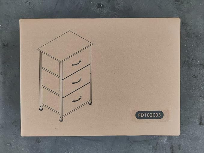 Somdot Small Dresser for Bedroom with 3 Drawers, Nightstand Storage Chest of Drawers with Removable Fabric Bins for Closet Bedside Living Room Laundry Entryway Hallway, Black Rustic Brown