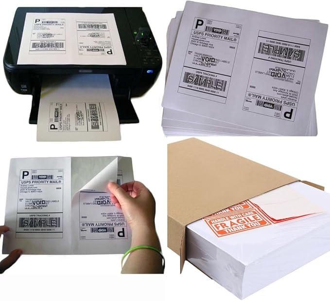 MFLABEL 8.5 x 11 Inches Half Sheet Labels USPS UPS FedEx Shipping Address Label for Laser & Inkjet Printers, 40000 Count(20000 Sheets)