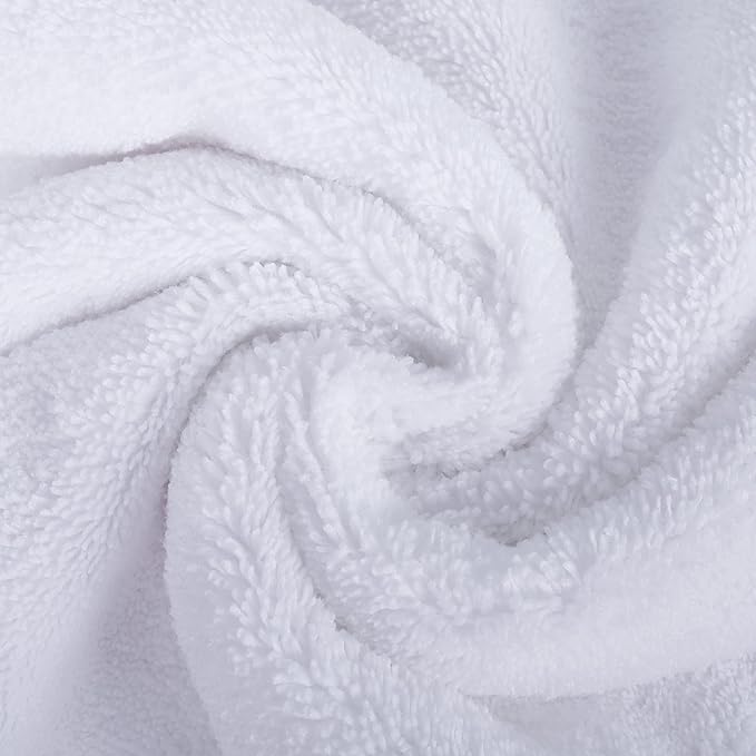 POLYTE Oversize, 60 x 30 in., Quick Dry Lint Free Microfiber Bath Towel Set, 6 Piece (White)