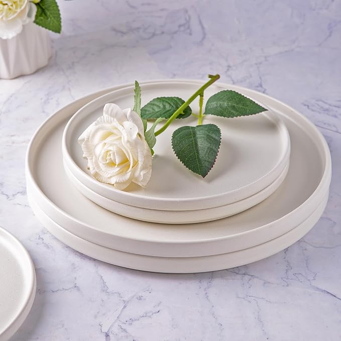 AmorArc Stoneware Dinnerware Sets for 6,Reactive Ceramic Plates and Bowls Set,Highly Chip and Crack Resistant | Dishwasher & Microwave Safe | Round Dishes Set Service for 6 (18pc)