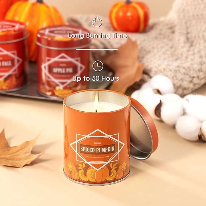 Fall Scented Candle – Hot Cocoa Soy Candle 9oz, 50 Hour Burn, Non-Toxic Autumn Decor, Holiday Gift for Women & Men