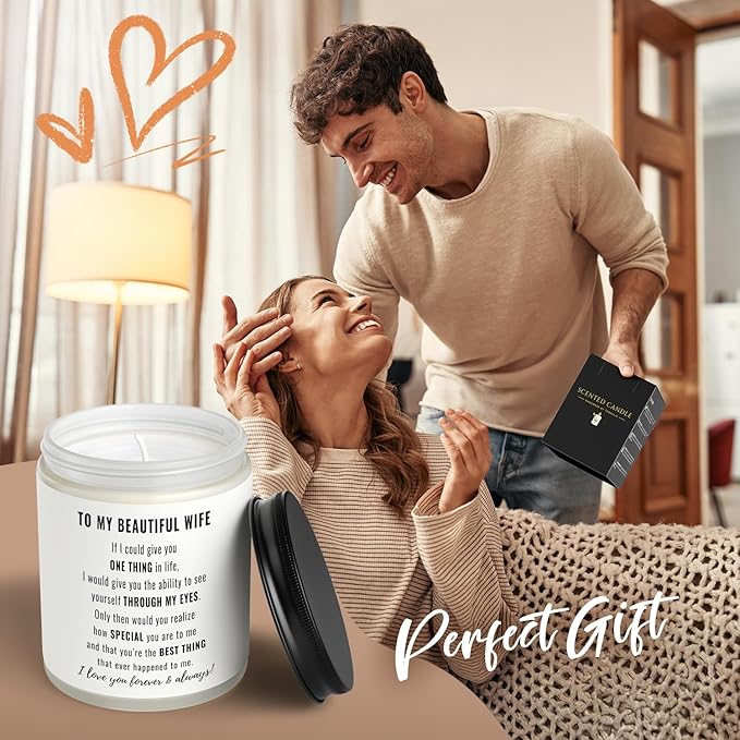 Gifts for Wife, Anniversary, Birthday Day Gifts for Wife from Husband, Mother's Day, Romantic Valentine's Gift, Just BecauseGifts for Her, Christmas, to My Wife Scented Candle