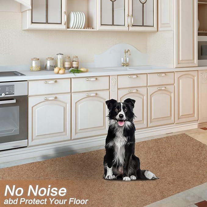 3' x 22' Runner Rugs with Rubber Backing, Indoor Outdoor Utility Carpet Runner Rugs, Sand, Can Be Used as Aisle for The RV and Boat, Laundry Room and Balcony