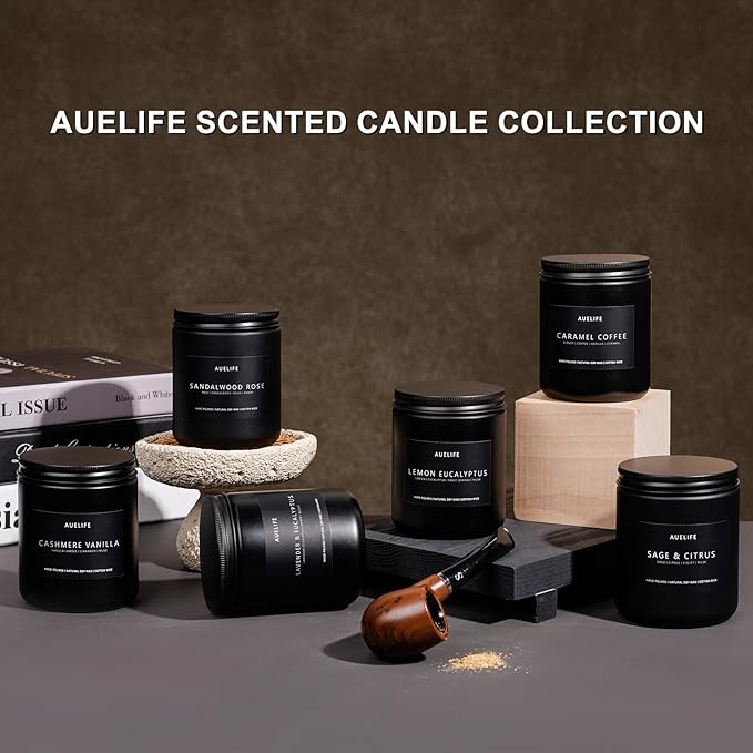 2 Pack Smoke & Vanilla Candle | Candles for Men - Masculine Candle, Soy Candles for Home Scented - Gifts for Men, Home Fragrance Gifts - Each of 7oz