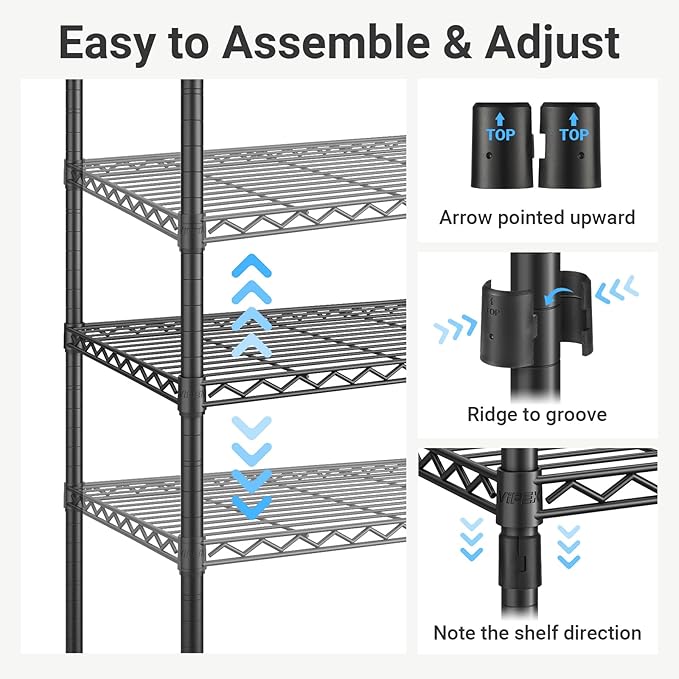 VIPEK V50 Extra Large Portable Closet Rack Bedroom Armoire Freestanding Wardrobe Closet, Heavy Duty Clothes Rack Multi-Functional Metal Clothing Rack for Hanging Clothes, Max Load 1300lbs, Black