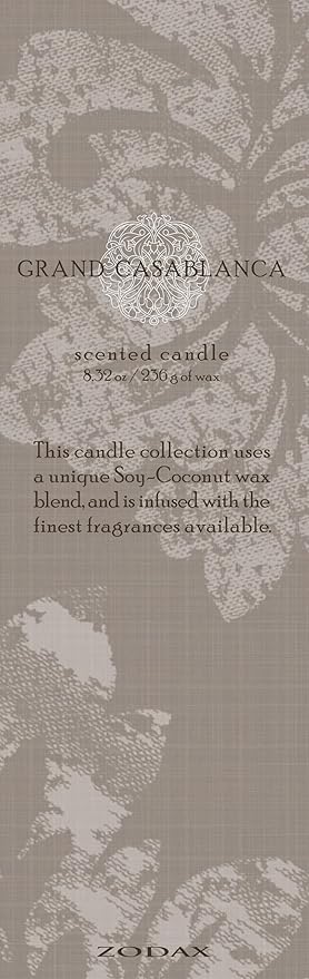 Zodax Grand Casablanca Glass Jar Scented Candle for Home Decor - Single-Wick Candle Ideal for Kitchen and Bathroom - Makes a Great Gift for Women and Men - Versailles Tuberose - 8.3 Oz.