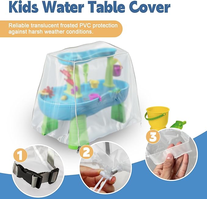 Kids Water Table Cover, Fit Step2 Rain Showers Splash Pond Water Table Waterpark Play Table Cover Outdoor Toys Cover - (Frosted)