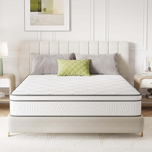 Novilla Queen Size Mattress 10 Inch, Hybrid Mattress Queen Size with Comfy Support, Bed Mattresses in a Box with Individual Pocket Springs for Motion Isolation & Pressure Relief, Certipur-Us Certified