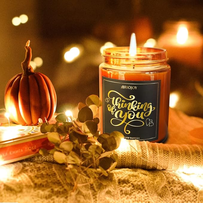 Thinking of You Scented Candle Gifts for Women Men - Unique Friendship Gifts for Best Friend - Relaxing Aromatherapy Gift for Her Him - Lavender Vanilla Essential Oil Soy Wax Candle for Home