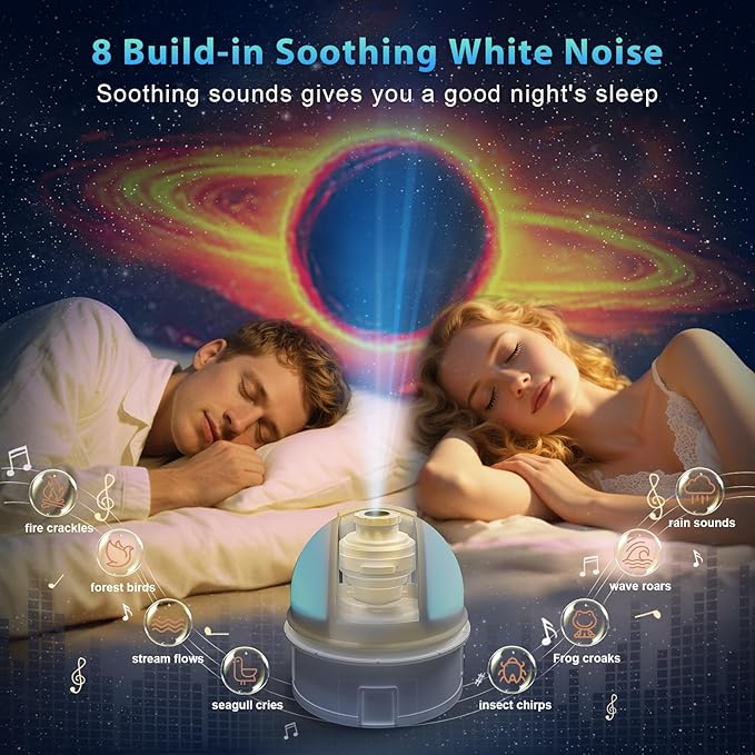 Planetarium Star Projector for Bedroom Decor with Bluetooth Speaker, 12 in 1 Galaxy Projector for Kids Adults Space Galaxy Lamp, 12 Planet Milky Way Discs, 8 White Noises, 8 Colors Night Light, Timer
