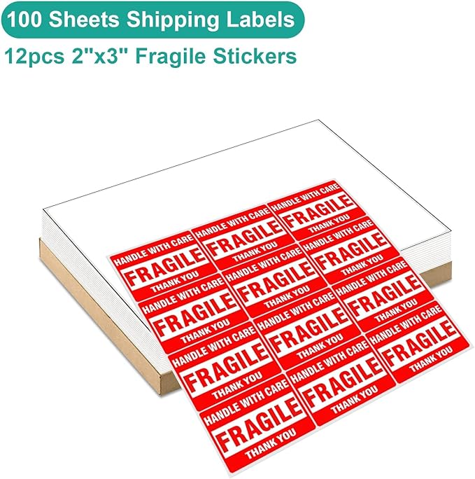 MFLABEL Full Sheet Sticker Label, Address Sticker, White Matte Label Paper, 8-1/2" x 11" Shipping Labels for Laser & Inkjet Printer (5000 Labels, 5000 Sheets)