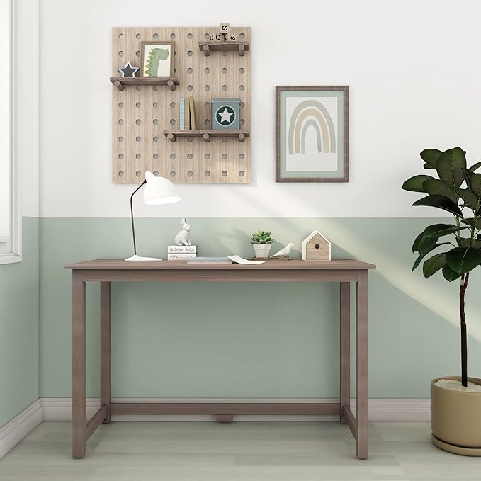 Max & Lily Solid Wood Desk, 47 Inches, Clay