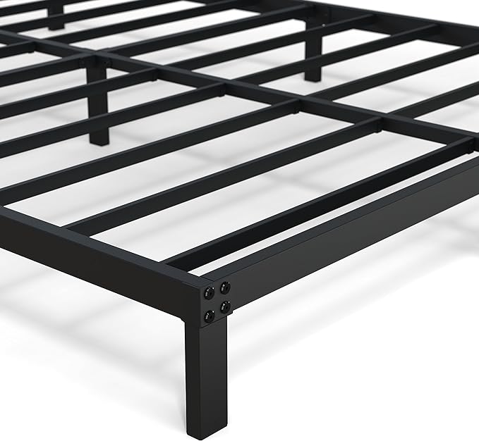 8 Inch Full Size Bed Frame No Box Spring Needed, Heavy Duty Metal Platform Bed Frame Full Support Up to 3000 lbs, Easy Assembly, Noise Free, Black