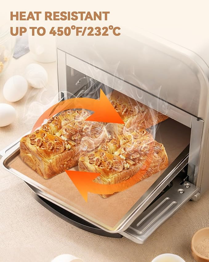 125PCS Disposable Air Fryer Parchment Paper Liners Compatible with Cuisinart Compact Air Fryer Toaster Oven TOA-26, Pre-Cut Non Stick Baking Sheets for Easy Cleanup Food-Grade Oven Safe Up to 450°F