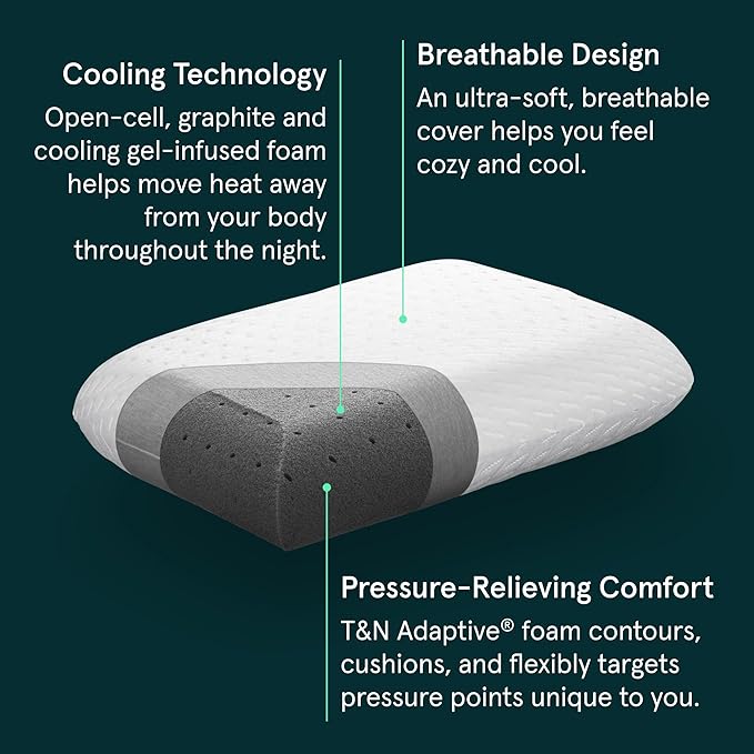Tuft & Needle T&N Original Foam 2 Pack Standard Pillow, White 2 Count