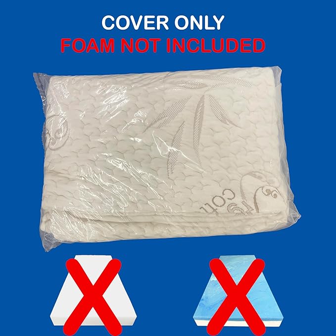 FoamRush 3" x 35" x 79" Bunk, Soft, Fitted, Zippered Mattress Cover Replacement, Premium Cotton, Waterproof, Non Skid Bottom, Mattress Pad Cover, Mattress Not Included