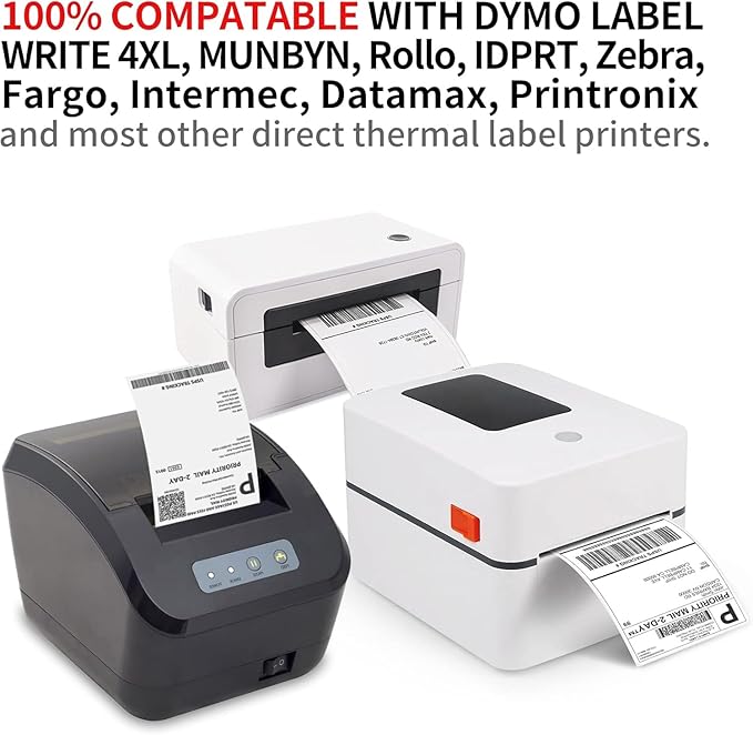 Sale4Less 1000 Fanfold 4 x 6 Direct Thermal Shipping Labels - Label Compatible DYMO Label writer Rollo & Zebra with Perforated line for Thermal Printers labels - Commercial Grade - Manufactured By UPS