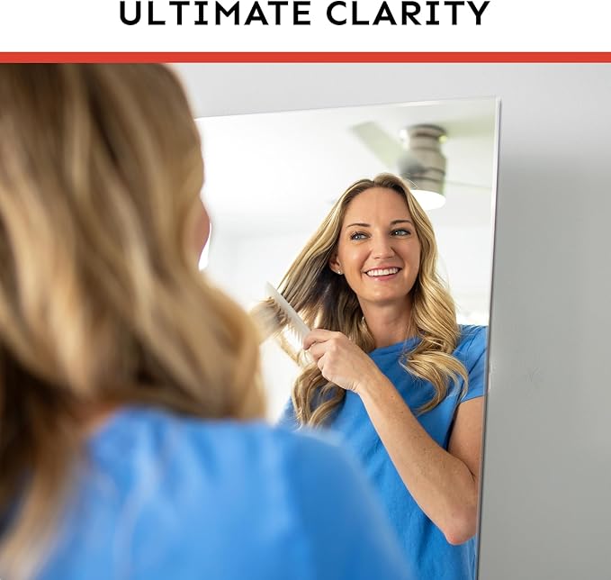64x24 Frameless Full Length Silver Coating Mirror w/Distortion Free, HD Reflection &Anti Desilvering, Tempered Glass & Shatter Proof Film Doubling Safety, Easy Setup w/Stand, Wall/Standing