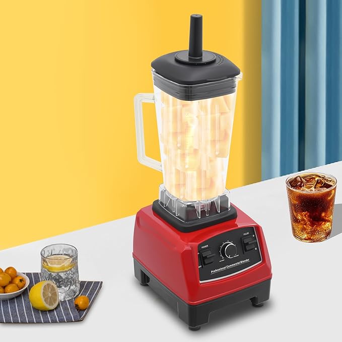Eapmic Professional Blender, 2000ml Capacity, 2200W Power, 45000RPM Speed, Red Color, Smoothies and Shakes
