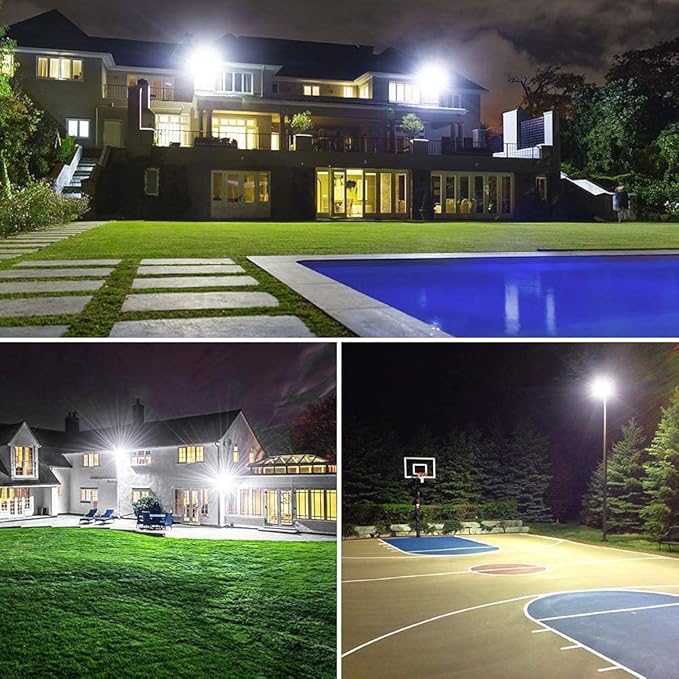 400W LED Stadium Flood Lights Outdoor(2350W Equivalent),50000LM Super Bright LED Arena Lights 100-277V IP66 Waterproof 5000K Daylight White Commercial Lighting for Sports Fields and Counts