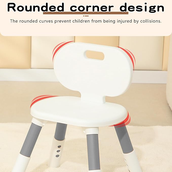 3 Level Height Adjustable Kids Chairs Plastic Preschool Chair Durable and Lightweight Child Chair with a Maximum Load Capacity of 130 pounds Suitable for Day Care, Classroom, and Home (3-Pack Grey)