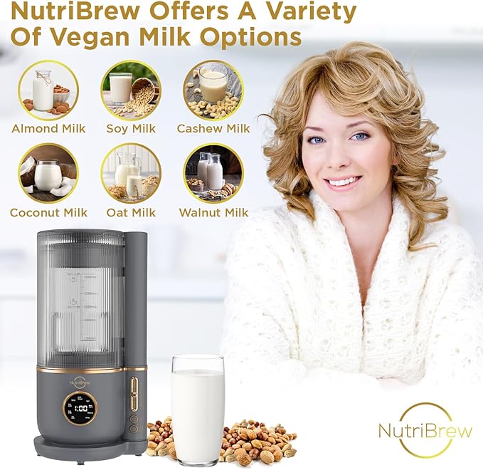 Nut Milk Maker | 50 oz Automatic Plant-Based Milk Machine | 9-in-1 Easy Use Milk Maker | 2025 Plant Milk Machine | Soy Milk Maker | Oat Milk Maker | Almond Milk Maker