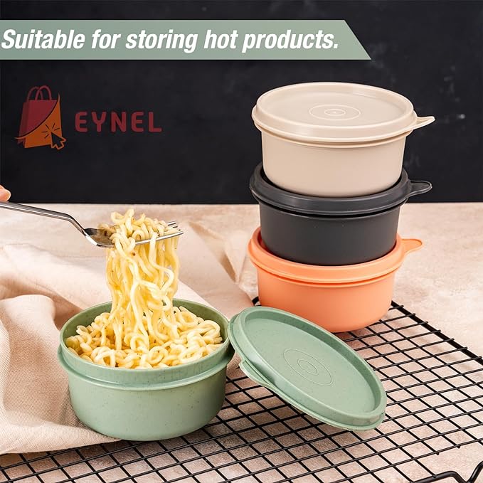 Set of 12 Small Round 9 oz Deli Containers with Lids, Airtight Leakproof Reusable Food Storage, Plastic To Go Bento Box, Mini Lunch Box, Snack Storage Bowl, for Kitchen, Picnic (12)
