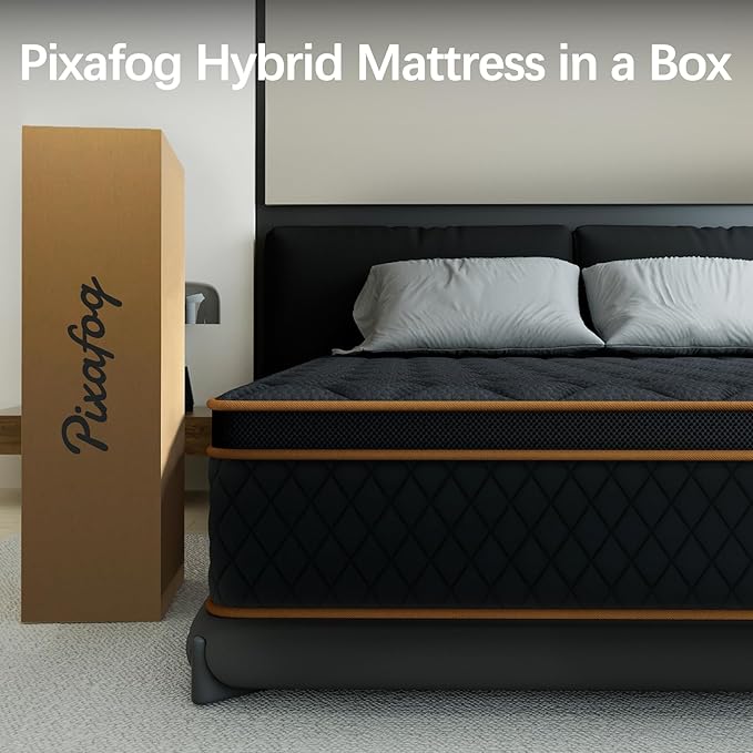 Full Mattress- 10 Inch Hybrid Firm Support with Pocketed Coils & Cooling Gel Memory Foam | Orthopedic Back Pain Relief | Breathable | Full Size Mattresses in a Box