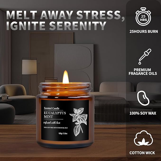 Scented Candle Set | Men Candle Set - 6 Pack Candles for Home Scented, Aromatherapy Candle for Men,150 Hour Burn Time, Masculine Candles Gifts for Birthday, Father's Day